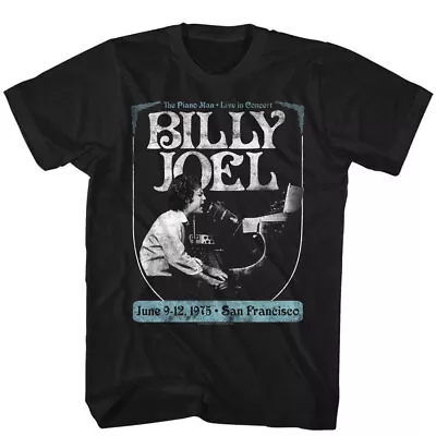Buy Billy Joel The Piano Man Live In Concert June 75 Men's T Shirt Rock Music Merch • 40.39£