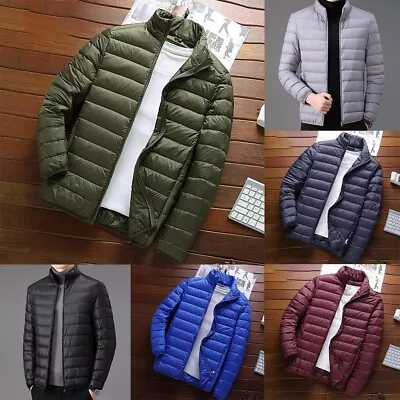 Buy Male Mens Coat Down Leisure Zip Bodywarmer Coats Standing Collar Thicken • 26.11£