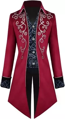 Buy Men Victorian Steampunk Coat Gothic Jacket Medieval Renaissance Costume Medium • 25£