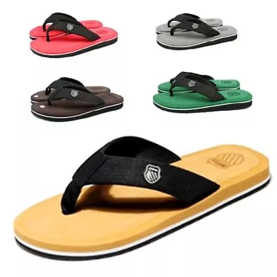 Buy Mens Classic Slip On Flip Flop Sandal UK Size 6.5 To 10 BEACH SPORT SLIPPERS • 6.45£