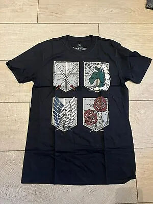 Buy Official Attack On Titan Shields Black T-Shirt Sizes S/M /L/XXL Brand New • 7.99£
