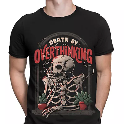 Buy Death By Overthinking Funny Skull Gift Horror Scary Mens T-Shirts Tee Top #D6 • 9.99£