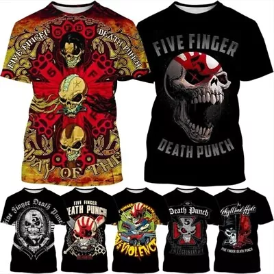 Buy Five Finger Death Punch 3D Print Women Men Short Sleeve T-shirt Tops Casual Tees • 10.79£
