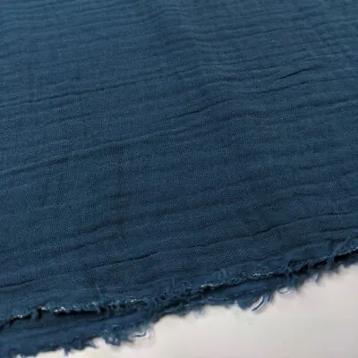 Buy Double Gauze 100% Cotton Plain Fabric Dressmaking Lightweight Soft Muslin Cloth • 6.29£