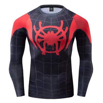 Buy Miles Morales Spider-Man Into The Spider-Verse Cosplay T-shirts Short Sleeve • 14.14£