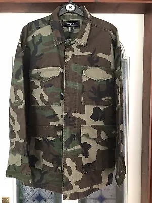 Buy Forever 21 Small Camo Jacket Shacket Overshirt Oasis Indie Mens • 9.99£