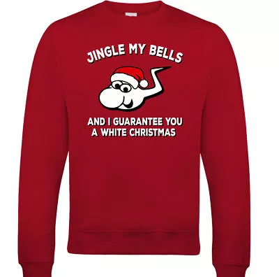 Buy CHRISTMAS JUMPER Jingle My Bells White Funny Xmas Top Offensive Funny Sweatshirt • 18.99£