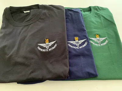 Buy Set Of 3 T-shirts With Parachute Regiment Badge Embroidered On Size Medium-3xl • 14.50£