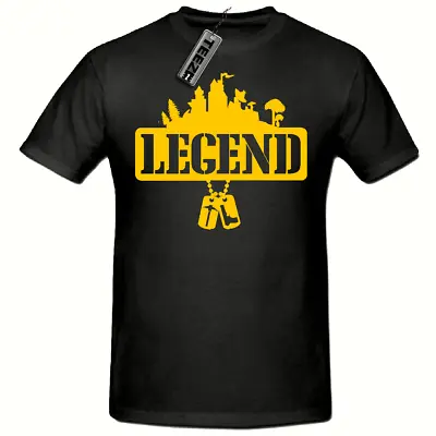 Buy Battle Royale Dogtag Legend Gaming Tshirt, Yellow Slogan Children's Tshirt • 8.50£