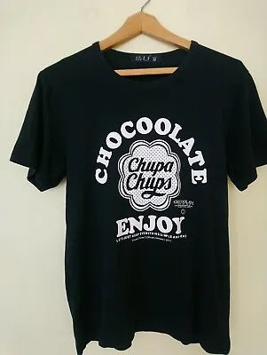 Buy Cute Chocolate Chupa Chups Enjoy Black Cotton Tshirt Sz M Unisex  • 15.81£