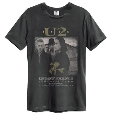 Buy Amplified U2 T-Shirt Live Unisex Cotton Charcoal Tee • 22.95£