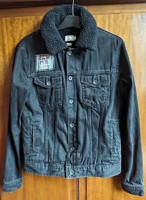 Buy Black Denim Diy Rammstein Patch Jacket, Warm Lined . Top Shop 🇬🇧 Rock Goth Emo • 19.99£