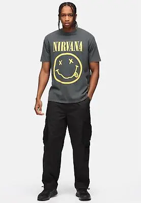 Buy Nirvana Smiley Face Unisex Cotton Relaxed  Music Top Tee • 22.95£