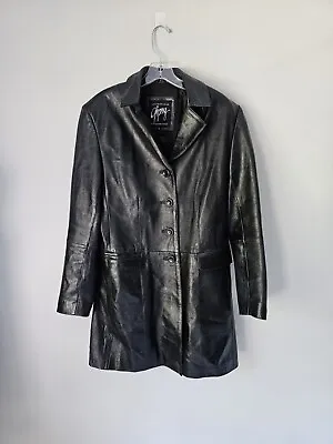 Buy Gipsy By Mauritius Leatherwear Coat Woman's Size Large Mid Length Black • 131.25£