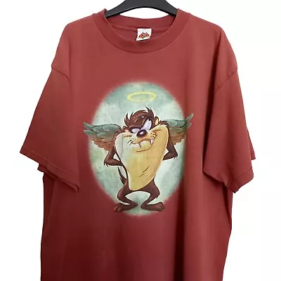 Buy Vintage 1997 Looney Tunes Taz Angel Double Sided Cartoon T-Shirt Large • 32£
