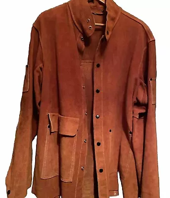 Buy Mens Deep TAN /Rust -Leather Suede Jacket, Xtra / Large Unlined  Stud Poppers • 55£