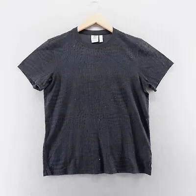 Buy Adidas Womens T Shirt 8 UK Black Snakeskin Pattern Short Sleeve Cotton • 9.40£