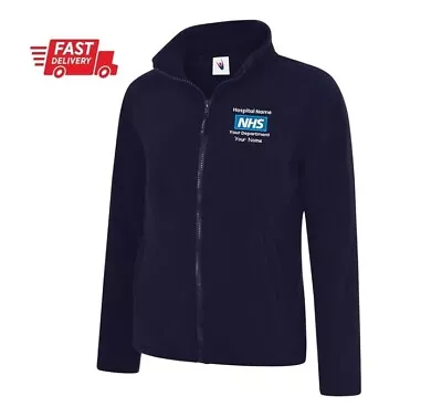 Buy Nhs Logo Fleece Jacket Custom Nhs Ladies Jacket Women Full Zip Embroidered Logo • 23.99£