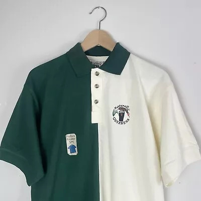 Buy Vintage Naturally Guinness Beer Embroidered Colour Block Polo Shirt M/L • 30£