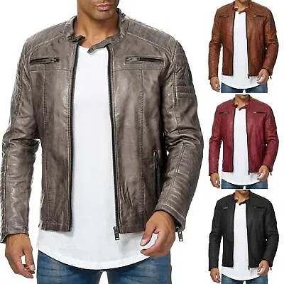 Buy Redbridge Men's Jacket Art Leather Biker Between-Seasons Braun M6013 • 81.55£