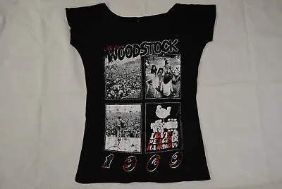 Buy Woodstock Festival 1969 Crowd Stage Poster Ladies T Shirt New Official Rare • 7.99£