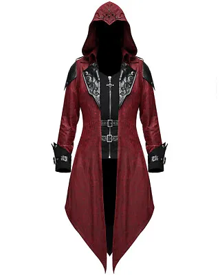 Buy Devil Fashion Womens Gothic Hooded Jacket Coat Red Dieselpunk Assassins Creed • 85.79£