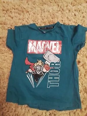 Buy Marvel T Shirt - Age 2-3 Years Boy Girl Teal Green Thor • 4.99£