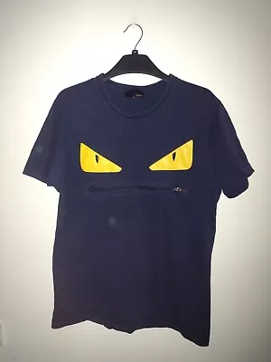 Buy Fendi Bag Bugs Zip Mouth T Shirt - Yellow Bug Eyes Mens Size XL • 50£