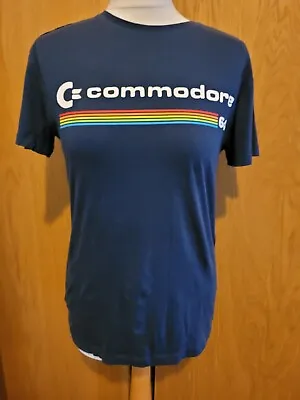 Buy Commodore 64 Womens T Shirt Size XS Blue With Transfer Print, Fitted Style • 4£