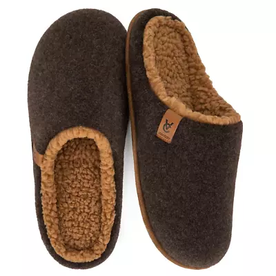 Buy VeraCosy Mens Comfy Faux Wool Slippers Memory Foam Slippers Size UK10/11 • 14.99£