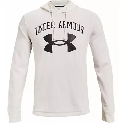 Buy Under Armour Mens Hoodie Rival Terry Large Logo Onyx White Sweatshirt Size 2XL • 29.99£