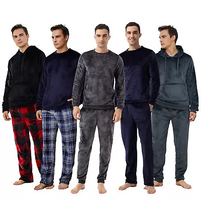 Buy Mens Fleece Pyjamas Supersoft Heavy Fleece Cosy Set Long Sleeve Nightwear S-XL • 16.99£