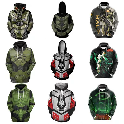 Buy Halo Infinite 3D Hoodies Cosplay Master Chief Adult Sweatshirt Jacket Costumes • 18£