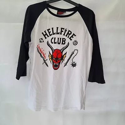 Buy Stranger Things - Hellfire Club Raglan Unisex T-shirt, Size Medium 3/4 Sleeve • 12.99£