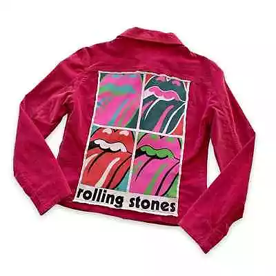 Buy Via Penny Lane Reworked Apparel | The Rolling Stones Pink Corduroy Jacket Small • 67.56£