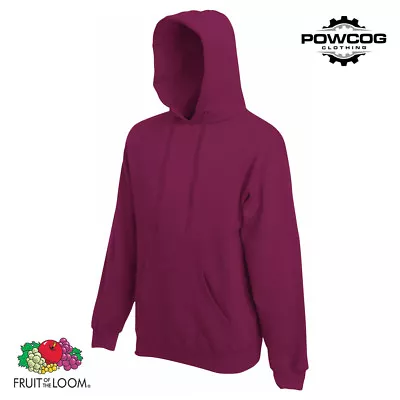 Buy Mens Classic Hooded Sweat Plain Sweatshirt Hoodie Top - FRUIT OF THE LOOM 62208 • 14.99£