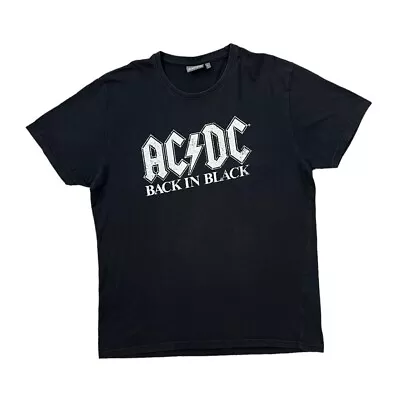 Buy AC/DC  Back In Black  Logo Spellout Graphic Hard Rock Band T-Shirt Large Black • 15£