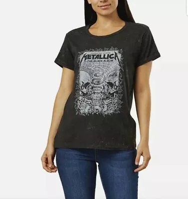 Buy Women's Metallica Washed The Black Album Band T-Shirt Tee Shirt BNWT Medium 12 • 25.02£