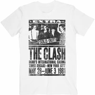 Buy Official The Clash T Shirt Bond's 1981 Mens White Punk Rock Metal Classic Tee • 16.28£