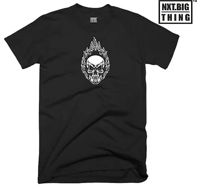 Buy Fire & Skull T Shirt Bike Clothing Café Racer Motorbike Motorcycle Club MC Top • 10.99£