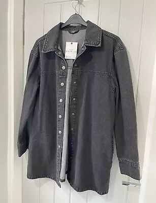 Buy Ladies Jacket-Longline Black Denim, Size 12 Relaxed Fit, George. New With Tags • 13.99£