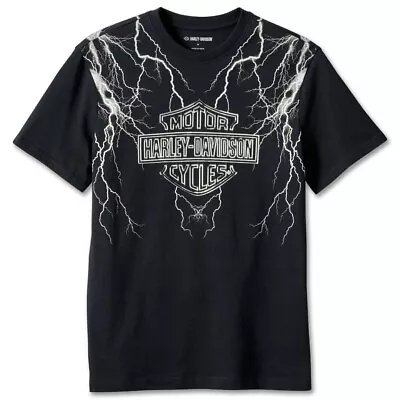 Buy Harley-davidson Ride The Lightning Men's T-shirt Black 96205-24vm • 54.99£