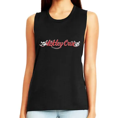 Buy Motley Crue Rock Band Logo Womens Tank Top Muscle Heavy Metal Concert Tour Merch • 26.05£