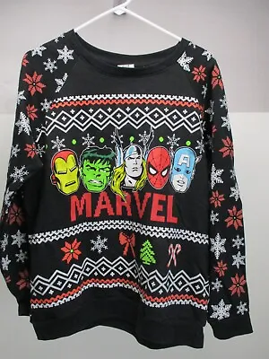 Buy Vintage Marvel Avengers Superheroes Sweater Xmas Sweatshirt - Size LG (11-13) • 19.69£