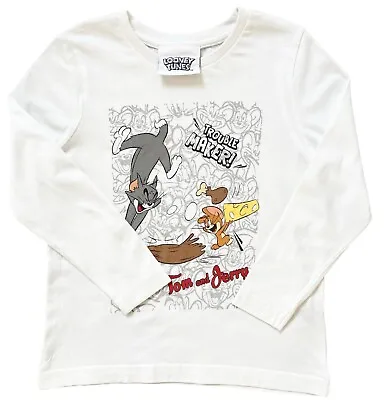 Buy Tom Cat And Jerry Mouse T-shirt Long Sleeved Age 18-24, 3-4, 4-5 & 5-6  • 6.99£