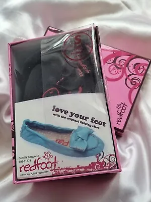 Buy S UK3 4 REDFOOT Foldable Party Travel Elastic Leather Slippers Shoes Pouch BNIB • 38£