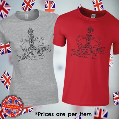 Buy  God Save The KIng  King Charles Coronation T-shirt Mens Ladies Kids Upto 5XL • 9.99£