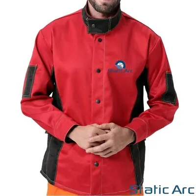 Buy Welding Jacket Flame Resistant Cotton Heat Proof Welders Sleeved Coat Ppe • 34.99£