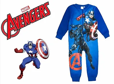 Buy Boys Avengers 1Onesie One Piece All In One Micro Fleece Pyjamas Age 4-10 Years • 9.99£