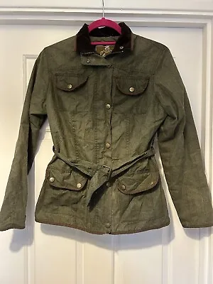 Buy Women’s Country Jacket Size 10 Made In England Khaki Belted Elvedon Square • 6£